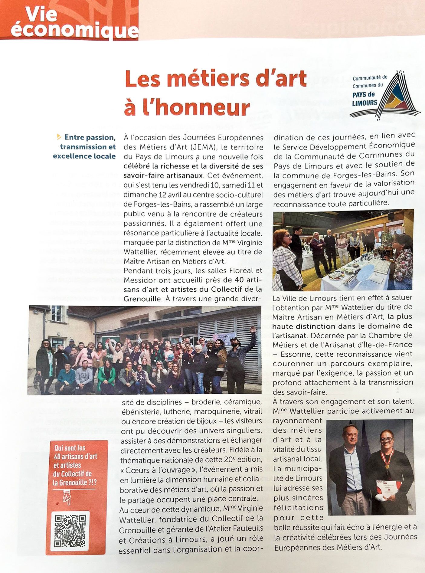 Article "Les métiers de l'art" pour les Jema 2026 à Forges les Bains Article "Les métiers de l'art" pour les Jema 2026 à Forges les Bains