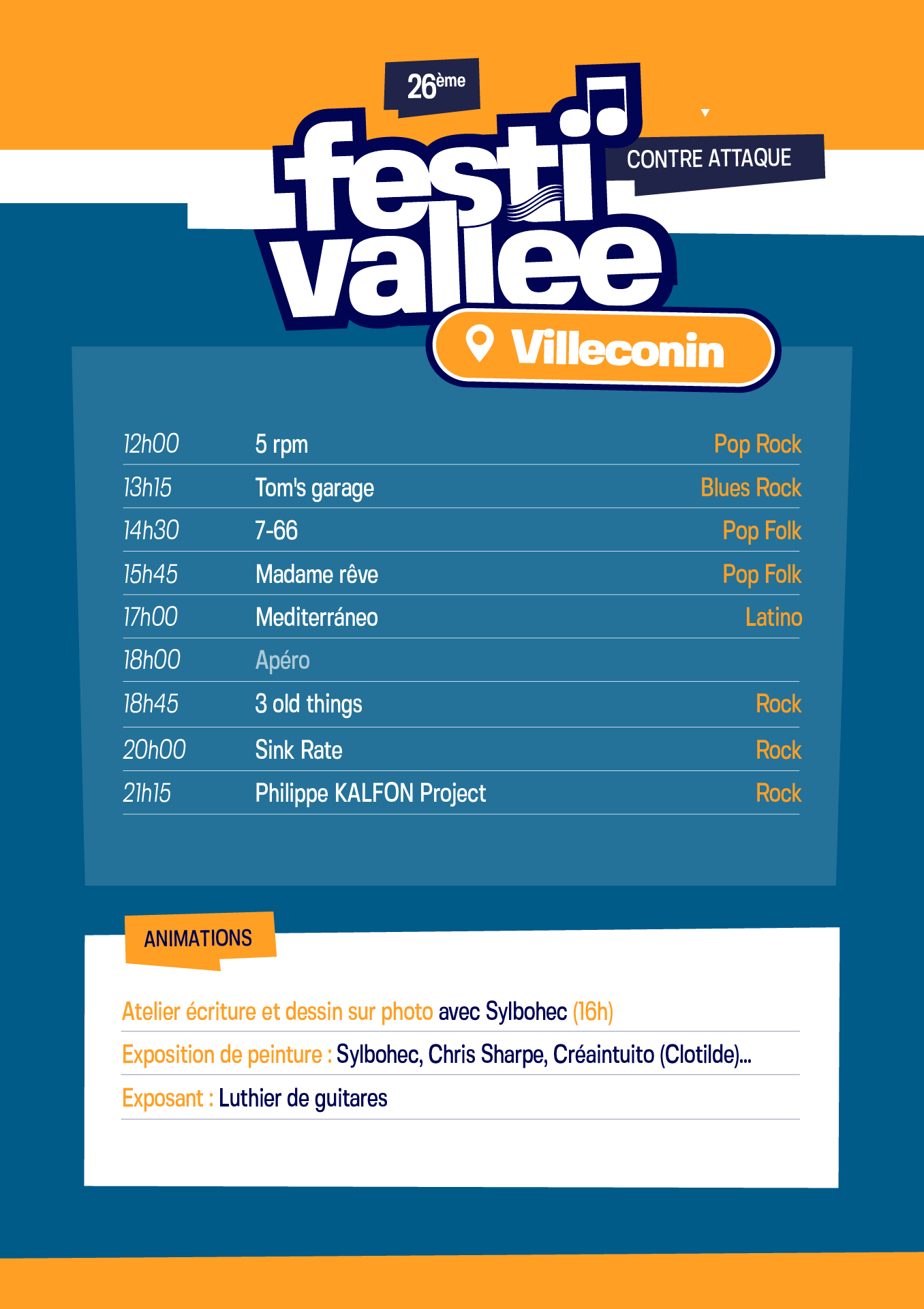 Festi'Vallée Villeconin (91) - Pogremme de l'Édition 2026